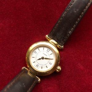 Gold Coach Watch with Brown Leather Band
